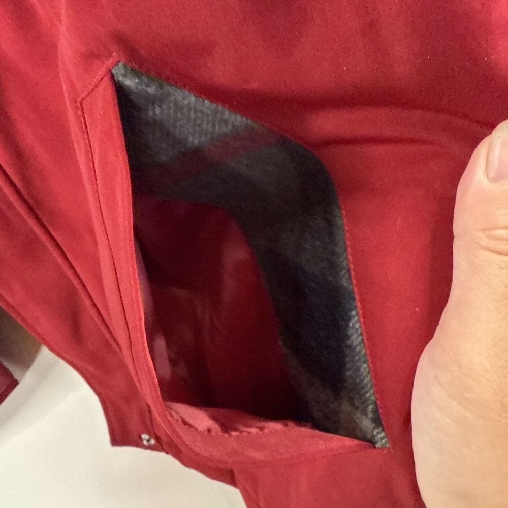 Nautica Women’s Hooded Winter Coat M Red Casual Full Zip Pockets Jacket - Picture 6 of 13